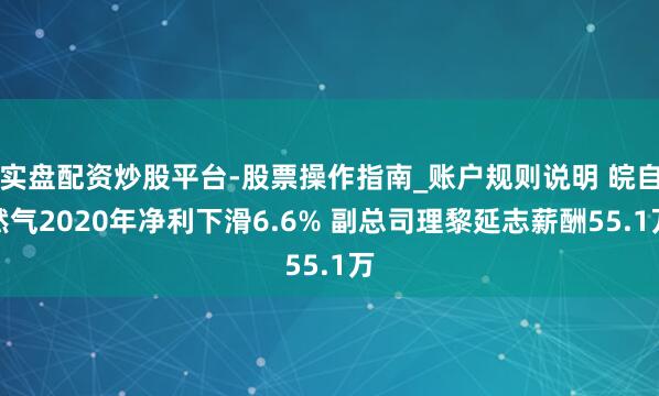 实盘配资炒股平台-股票操作指南_账户规则说明 皖自然气2020年净利下滑6.6% 副总司理黎延志薪酬55.1万